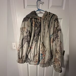 Biya Johnny Was Franky Reversible Jacket Pants Outfit - Medium NWT Tiger Multi